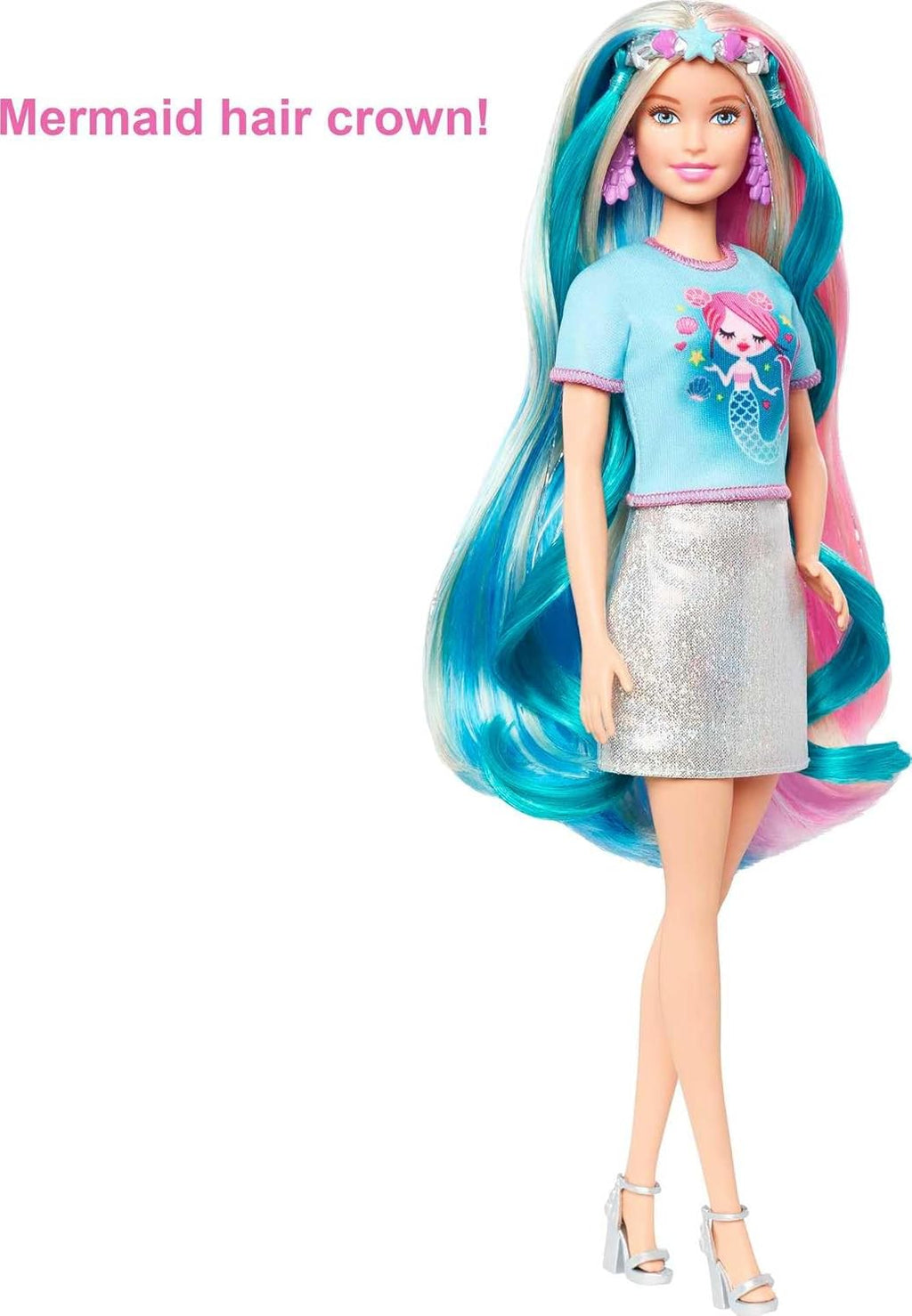 Barbie Fantasy Hair – Muñeca con 2 Looks de Fantasía: Unicornio y Sirena + Accesorios
