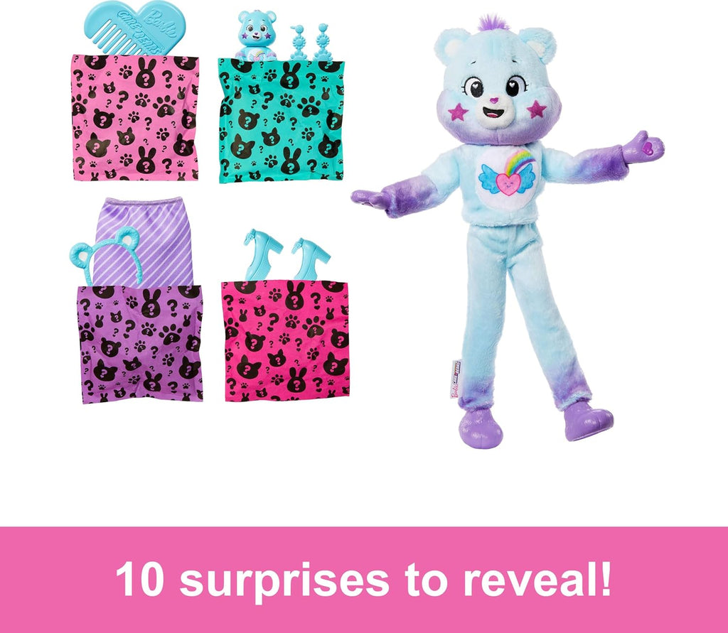 Muñeca Barbie Cutie Reveal Care Bears Dream Bright Bear | Serie 2 con 10 Sorpresas